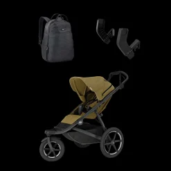 Pacchetti Passeggino*Thule Urban Glide 3 single car travel baby bundle Nutria green on black