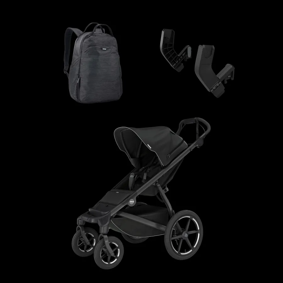 Pacchetti Passeggino*Thule Urban Glide 4-wheel car travel baby bundle Nero su nero